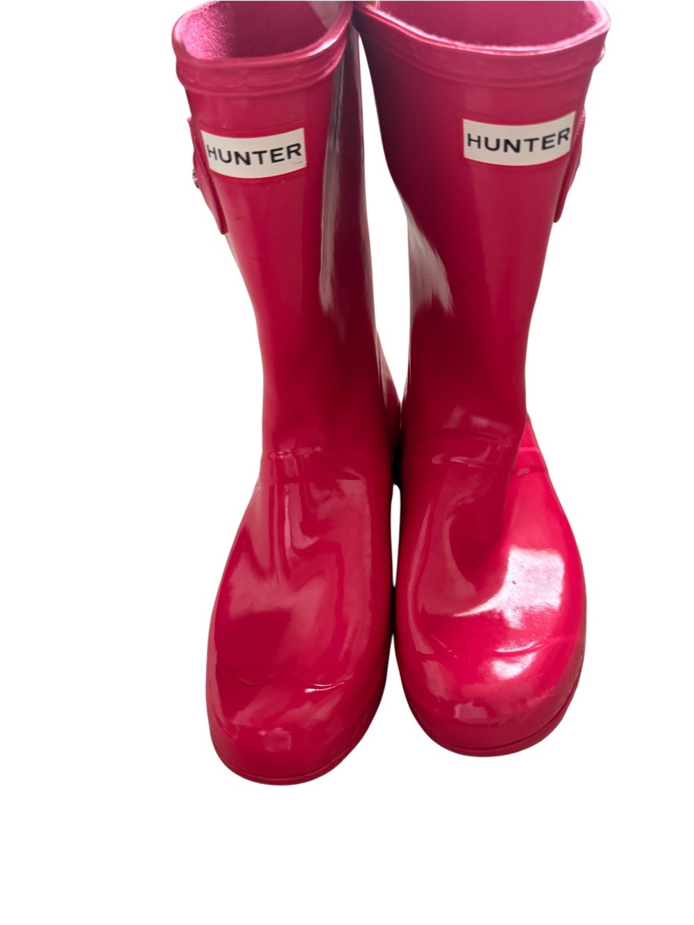 Hot Pink Gloss Short Hunter Rain Boots - Picture 2 of 9